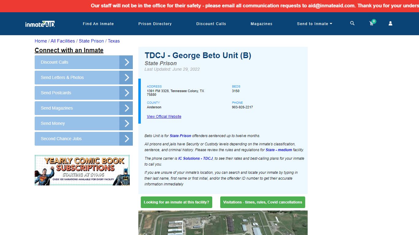 TDCJ - George Beto Unit (B) & Inmate Search - Tennessee ...