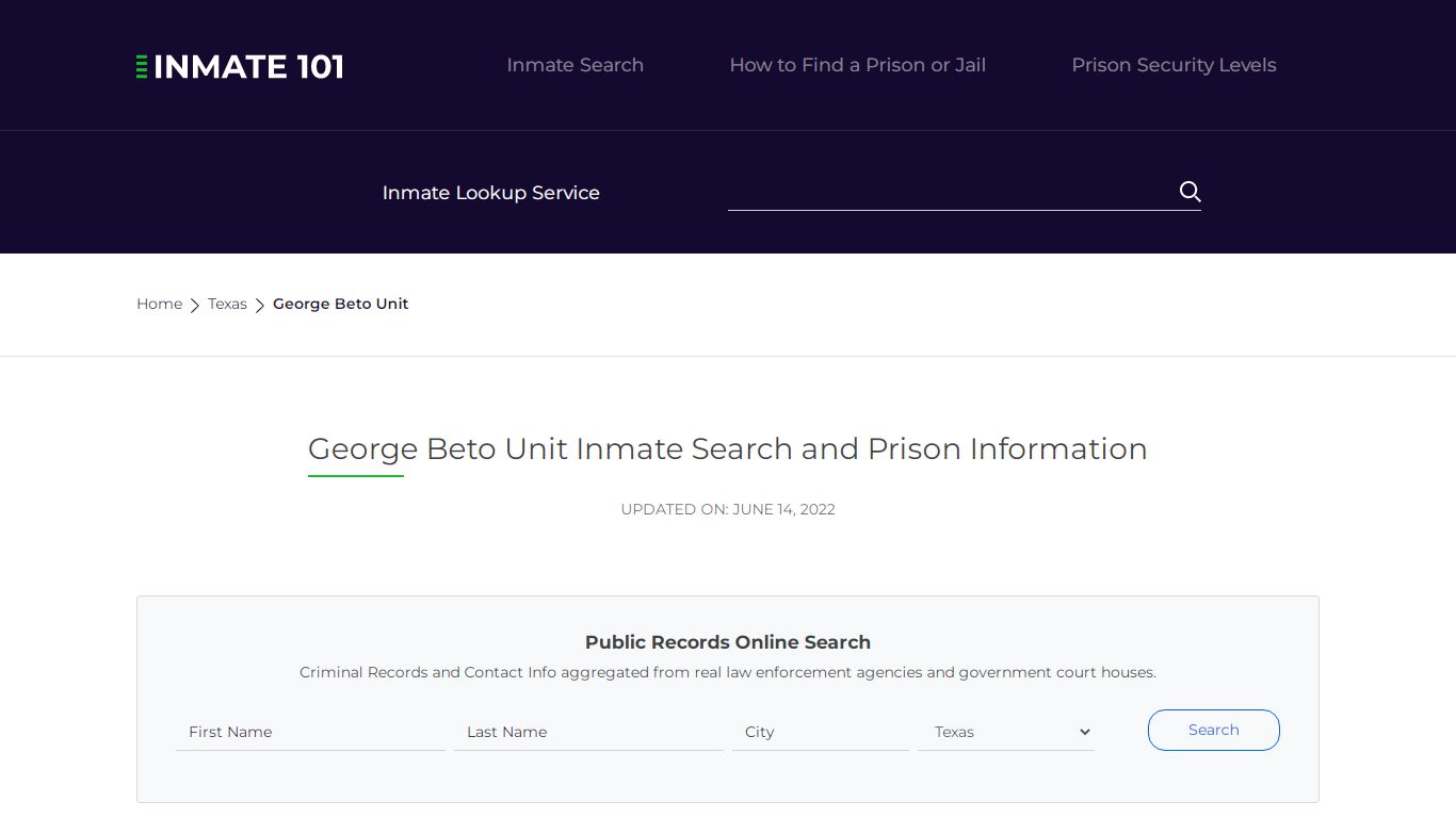 George Beto Unit Inmate Search, Visitation, Phone no ...